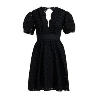 Pinko Aureo Jurk - Dames - Korte kleedjes - Zwart - XL - Katoen - Kleedjes