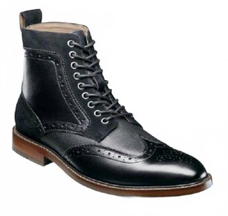 Stacy Adams Mens Finnegan Wingtip Boot In Black Multi