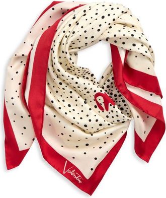 Valentino Garavani Little Stars Print Silk Scarf in Vanilla at Nordstrom