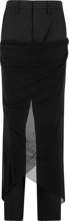Jean Paul Gaultier Tailored Pant With Mesh Sarong
