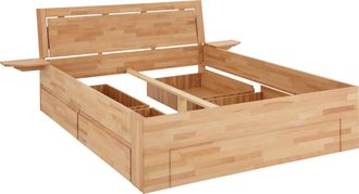 HOME AFFAIRE Massivholzbett »Sabrina« Stauraumbett mit hoher Stabilität, INKLUSIVE Schubladen