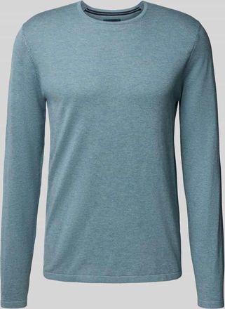 Christian Berg Regular Fit Pullover aus reiner Baumwolle in Strick-Optik in Metallic Tuerkis Melange, Größe 3XL