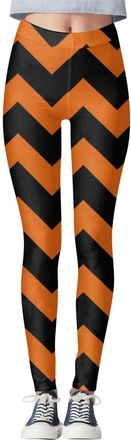 Generic Fashion Leggings for Women Thick Velvet Stretchy Festive Printed Capri 3/4 Length Workout Tight Yoga Pants Cross Waist UK High Waisted Orange