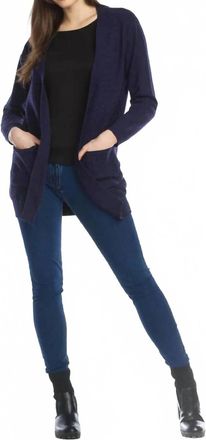 Papillon Long Sleeve Pockets Cardigan In Navy