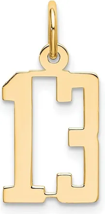 Diamond2Deal 14k Yellow Gold Small Elongated Number Charm Pendant
