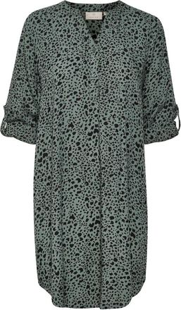 Kaffe Leo Print Overhemdjurk Groen/Zwart - Dames - Korte kleedjes - Groen - XS - Kleedjes