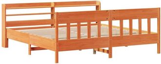 vidaXL Bed Frame without Mattress Wax Brown 200x200 cm Solid Wood Pine Vidaxl