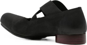 Uma Wang Leather Ballet Flat with Crossover Straps Flat - Black