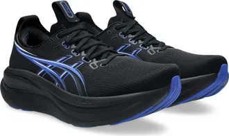 Asics GEL-NIMBUS 28 Running Shoe in Black/neon Blue at Nordstrom, Size 10.5
