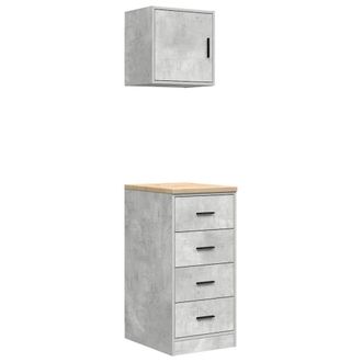 Berkfield Home Garage Cabinets 2 pcs Concrete Grey Engineered Wood