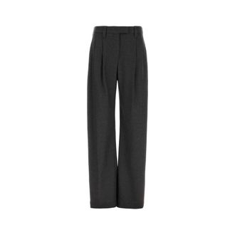 Brunello Cucinelli Pantalones de sastre en lana virgen - Trousers - Mujer - Gris - M
