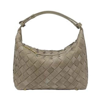 Generic Woven Suede Hobo Bag for Women - Hand-Woven Suede Shoulder Bag with Spacious Interior, Zip Pocket & Adjustable Strap