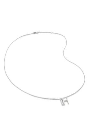 Monica Vinader Initial Pendant Necklace in Sterling Silver - H at Nordstrom