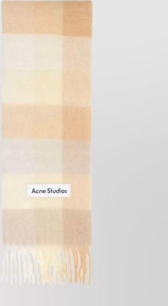 Acne Studios alpaca wool blend checkered pattern scarf