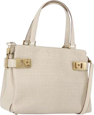 Ferragamo Pre-owned Handbags, female, Beige, Size: ONE SIZE Pre-owned Handbag