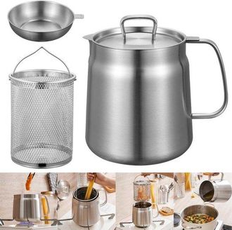 OEM Jarra Con Filtro - Freidora - Freidora De 1,5 Litros - Freidora - Freidora Con Cesta - Acero Inoxidable - Plateado