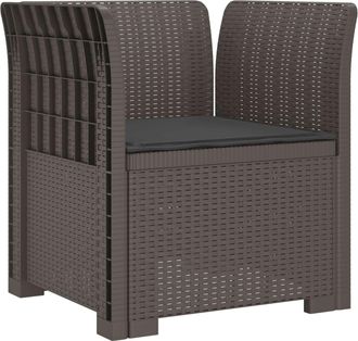 vidaXL Sill&oacute;n Individual Con Coj&iacute;n Apariencia De Ratan Pp Gris Claro Vidaxl