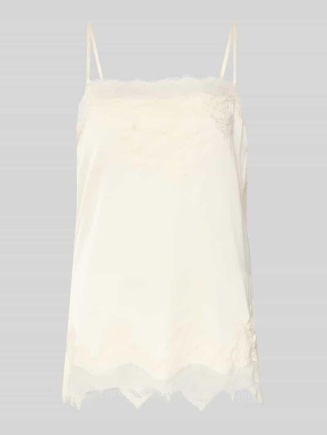 Spitzentop mit verstellbaren Spaghettitr&auml;gern in Beige, Gr&ouml;&szlig;e XS