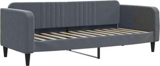 vidaXL Day Bed without Mattress Dark Grey 90x190 cm Single Velvet vidaXL
