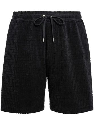 Tatras Black Textured Shorts with Adjustable Drawstring