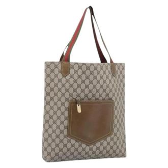 Gucci Pre-owned Vintage Tote Bag - Dames - Vintage Shopper - Beige - ONE Size - Leer - Vintage