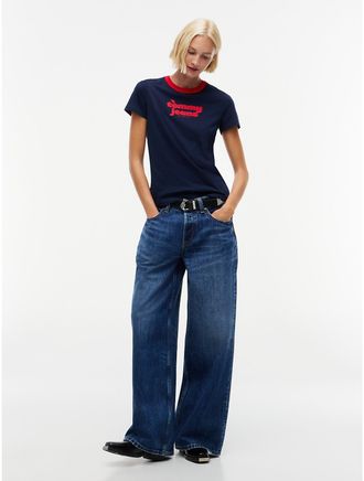 Tommy Hilfiger Womens Tommy Jeans Low-Rise Baggy Jean - Denim Medium - 27W x LongL