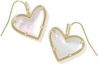 Kendra Scott Ari Heart Drop Earrings in Gold Ivory Mother Of Pearl at Nordstrom