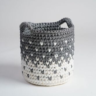 Wanda Collection Cesta De Cuerda Gris Y Blanco S Elly