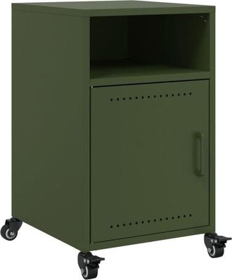 vidaXL Mesita De Noche Acero Verde Oliva 36x39x59 Cm Vidaxl