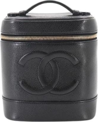 Chanel Pre-owned Vanity Bag - Dames - Vintage Handtas - Zwart - ONE Size - Leer - Vintage