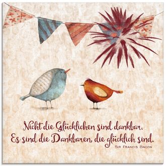 Artland Glasbild »Lebensweisheit Glücklich« Tiere 1 Stk. tlg. in verschiedenen Grössen