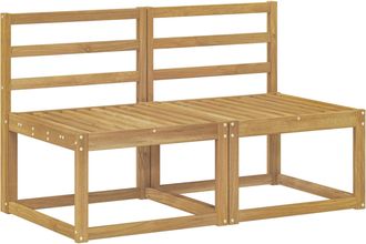 vidaXL 2 Pieza Sof&aacute; Intermedio De Exterior Madera De Acacia S&oacute;lida Vidaxl