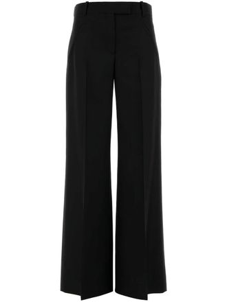 Alexander McQueen wide-leg trousers - women - Wool/Mohair - 40 - Black