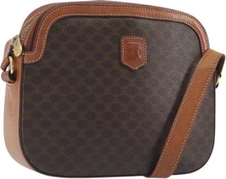 Celine Pre-owned Vintage Macadam Canvas Shoulder Bag - Dames - Vintage Schoudertas - Bruin - ONE Size - Leer - Vintage