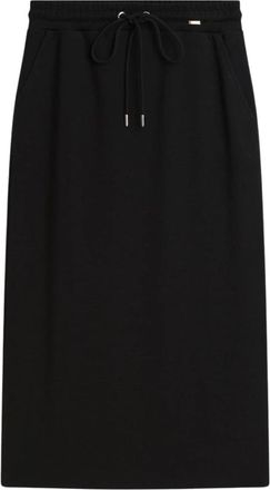 Cinque Feminine Midi Rok met Korte Splitten - Dames - Midirokken - Zwart - XS - Polyester - Rokken