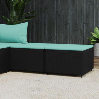 vidaXL Reposapi&eacute;s De Jard&iacute;n Con Cojines 2 Uds Rat&aacute;n Sint&eacute;tico Negro Vidaxl