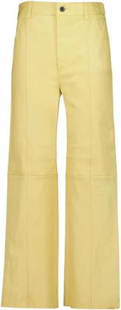 Stouls Benny 25 Stretch Lederbroek - Dames - Leren Broeken - Geel - XS - Katoen - Broeken