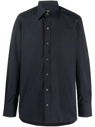 Tom Ford long-sleeve pointed-collar shirt - men - Cotton - 38 - Blue