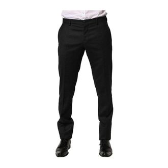 Dolce & Gabbana Broeken, Heren, Zwart, M, Wol, Wool Skinny Dress Trouser Pants