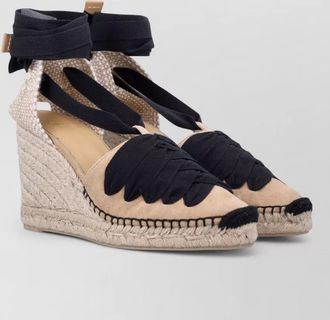 Castaner curtis bow espadrille wedge peep toe