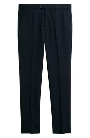 Emporio Armani Flat Front Virgin Wool Dress Pants in Navy at Nordstrom Rack, Size 37 Us/ 54 Eu