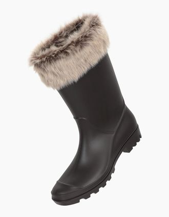 Mountain Warehouse Womens Mountain Warehouse Womens/Ladies Faux Fur Lined Wellington Boots - Cream - Size: 7