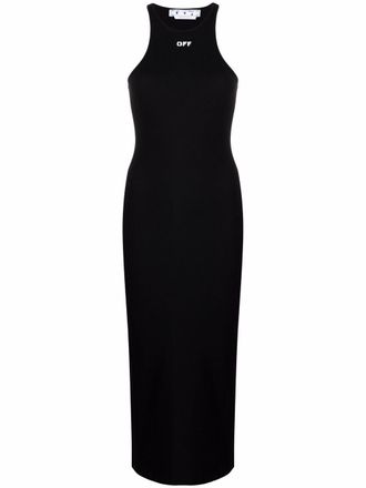 Off-white Off-Stamp ribbed dress - women - Cotton/Elastane - 46 - Black