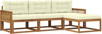 vidaXL Conjunto De Sof&aacute;s De Exterior 4 Uds. Natural Y Crema Vidaxl