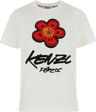 Kenzo White Crewneck Logo T-Shirt