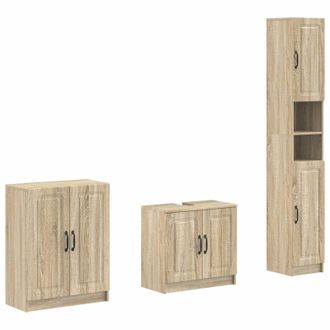 vidaXL Juego De Armarios De Ba&ntilde;o De 3 Piezas Utrecht Roble Sonoma Vidaxl