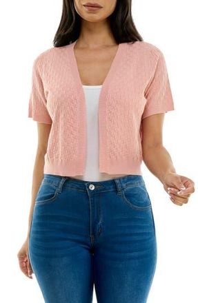 Nina Leonard Box Knit Bolero in Blush at Nordstrom Rack, Size X-Large