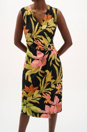 Joseph Ribkoff Jungle Midi Dress In Black Multi