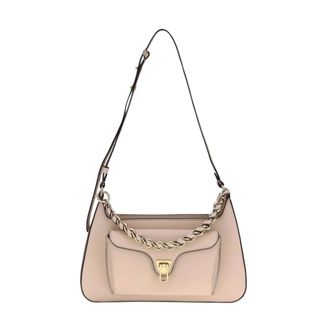 Coccinelle Shoulder Bags, female, Beige, Size: ONE SIZE Leather Shoulder Bag