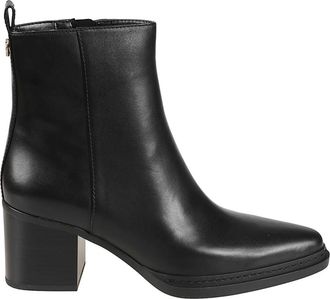Michael Kors Lex Leren Boot - Dames - Laarzen met Hak - Zwart - 39 1/2 EU - Leer - Schoenen